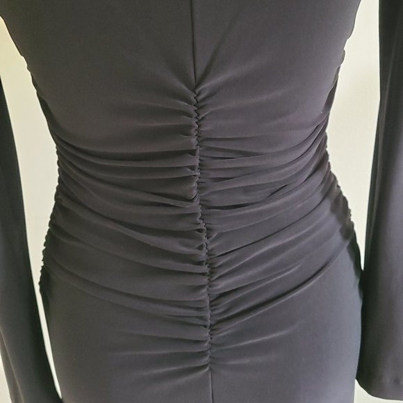 Norma Kamali Black Long Sleeve Dress - Picture 3 of 7